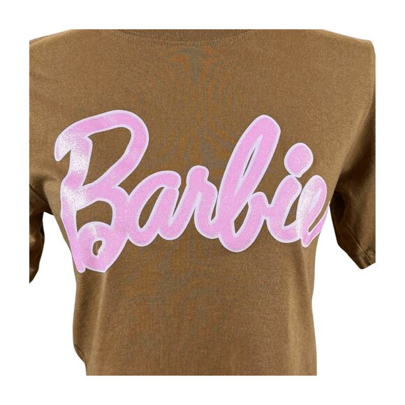 BARBIE BROWN CROPPED GRAPHIC TEE, SIZE XS - Picture 5 of 5